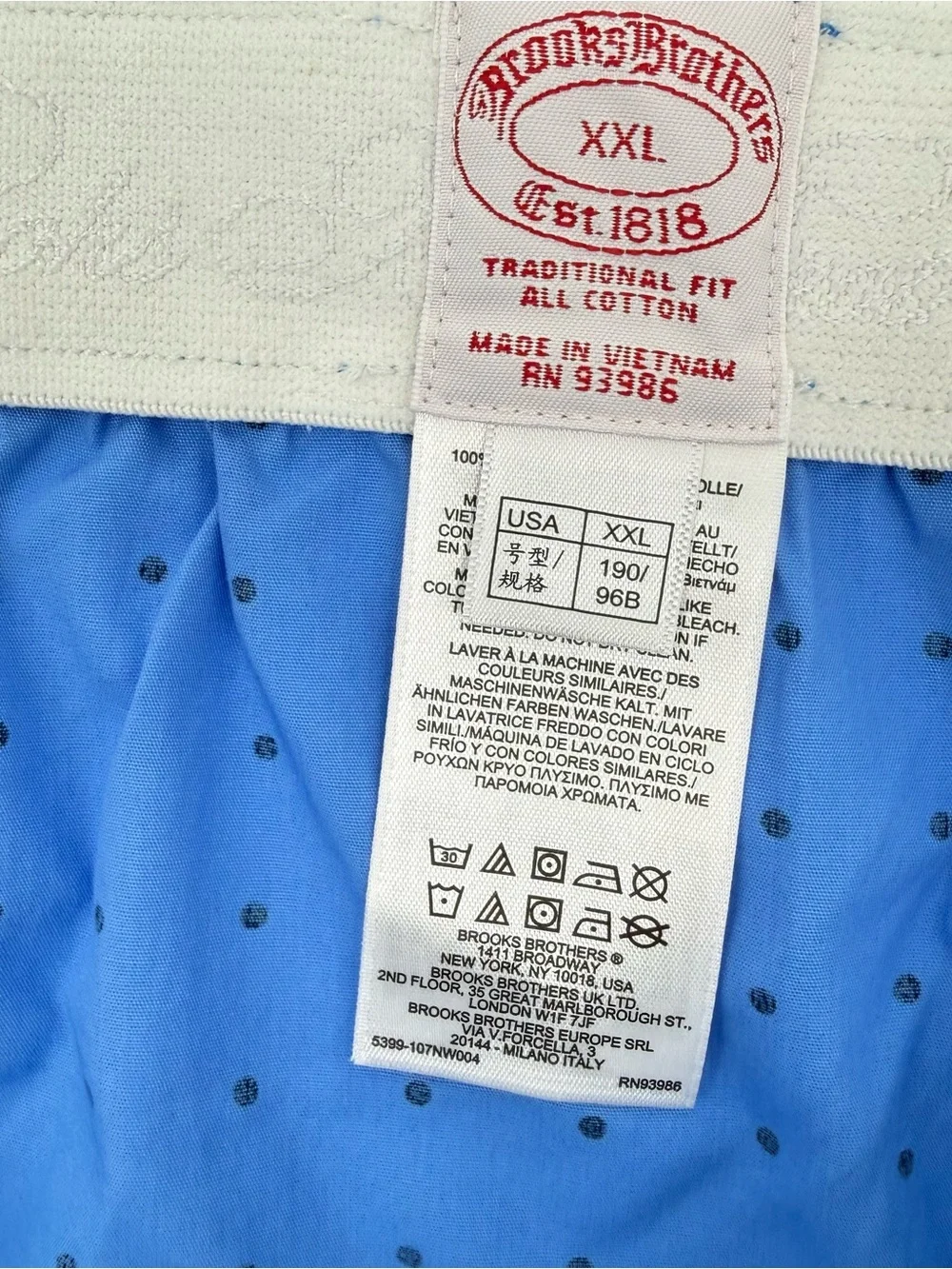 Brooks Brothers Mens XXL Cotton 2 pair Boxer Shorts Traditional Fit New